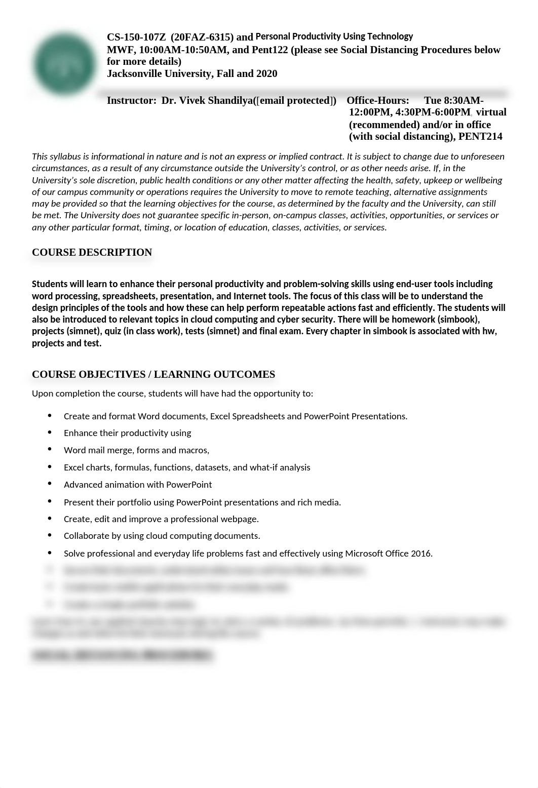 CS150-107Z-Syllabus Fall22020--With Pledge Social Distancing Procedures July 2020(1).docx_dv8y680qgof_page1