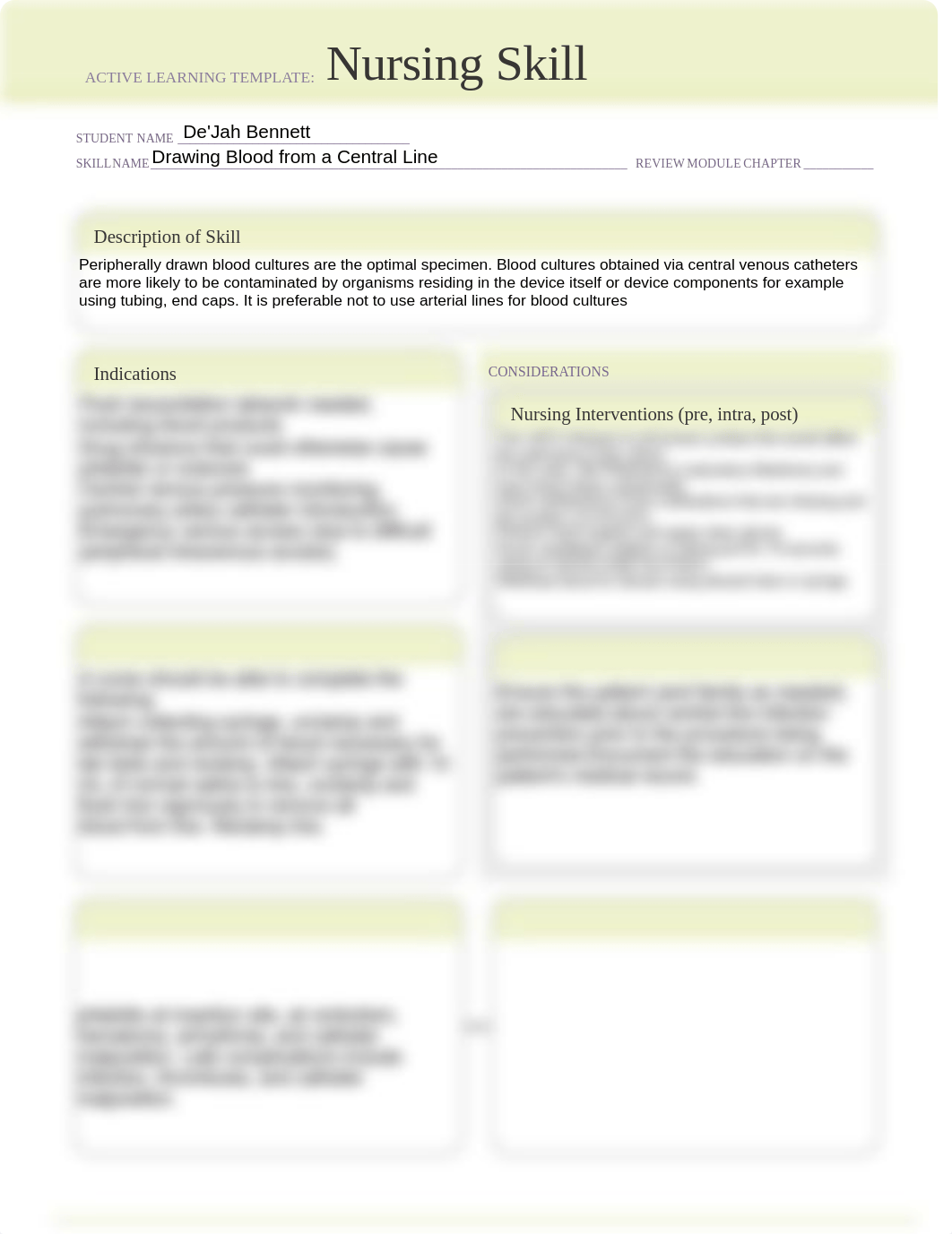 nursing_skill_ (5).pdf Drawing Blood from a Central Line. Nursing Skill. De'Jah Bennett.pdf_dv9c44qo14d_page1