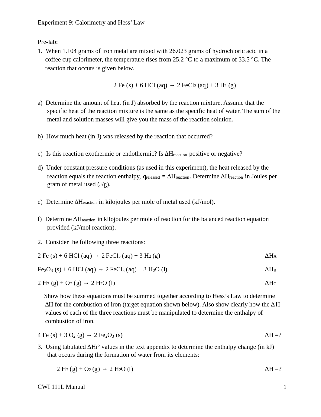 9. Calorimetry and Hess' Law copy.pdf_dv9nagly0xw_page1