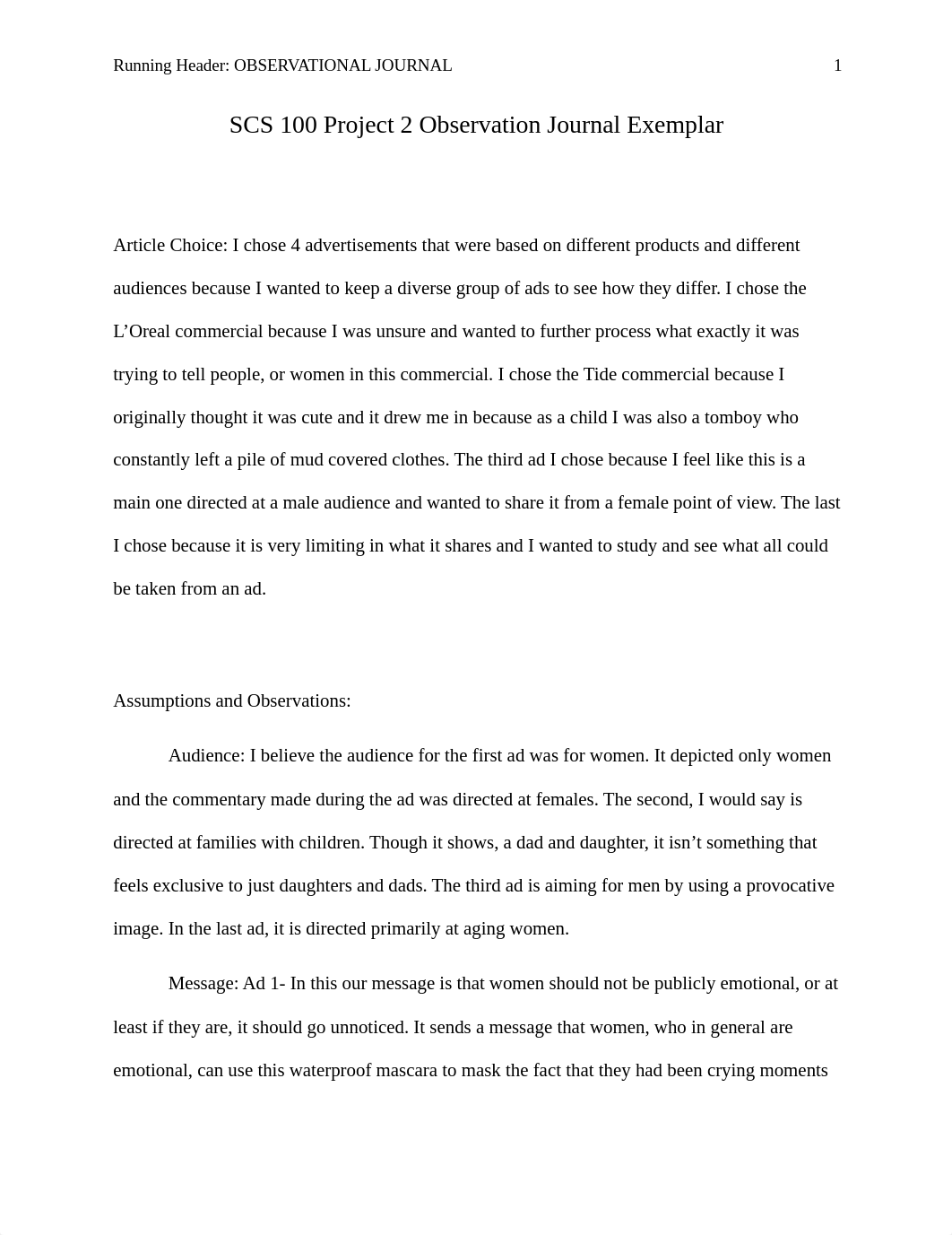 SCS 100 Project 2 Observation Journal Exemplar.docx_dv9rmhsjbcm_page1