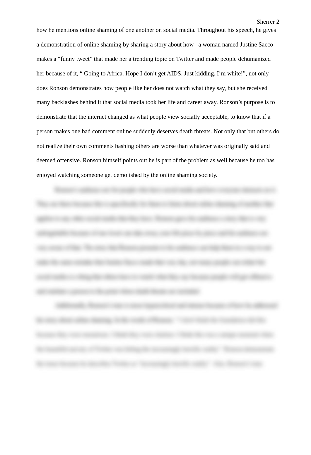 Rhetorical Analysis Essay_ "When Online Shaming Goes Too Far" by Jon Ronson, TED Talk.pdf_dv9vm8hmr55_page2