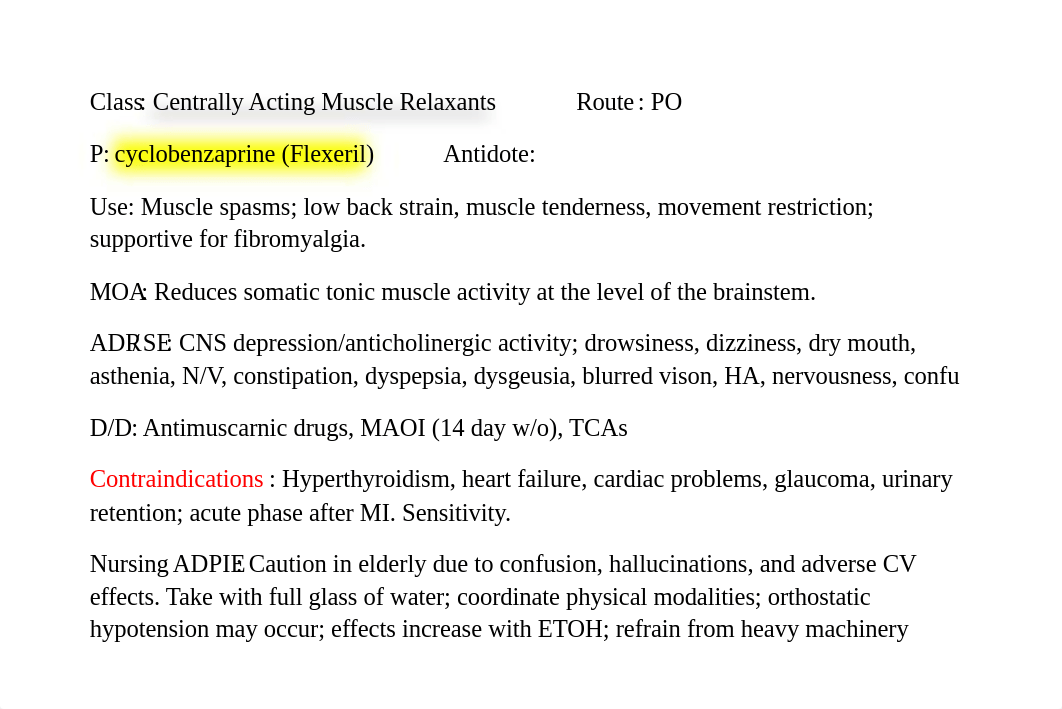 Drug Flash Cards Chapter 20 Drugs Affecting Muscle Spasm and Spasticity.docx_dva8k7uogx6_page1