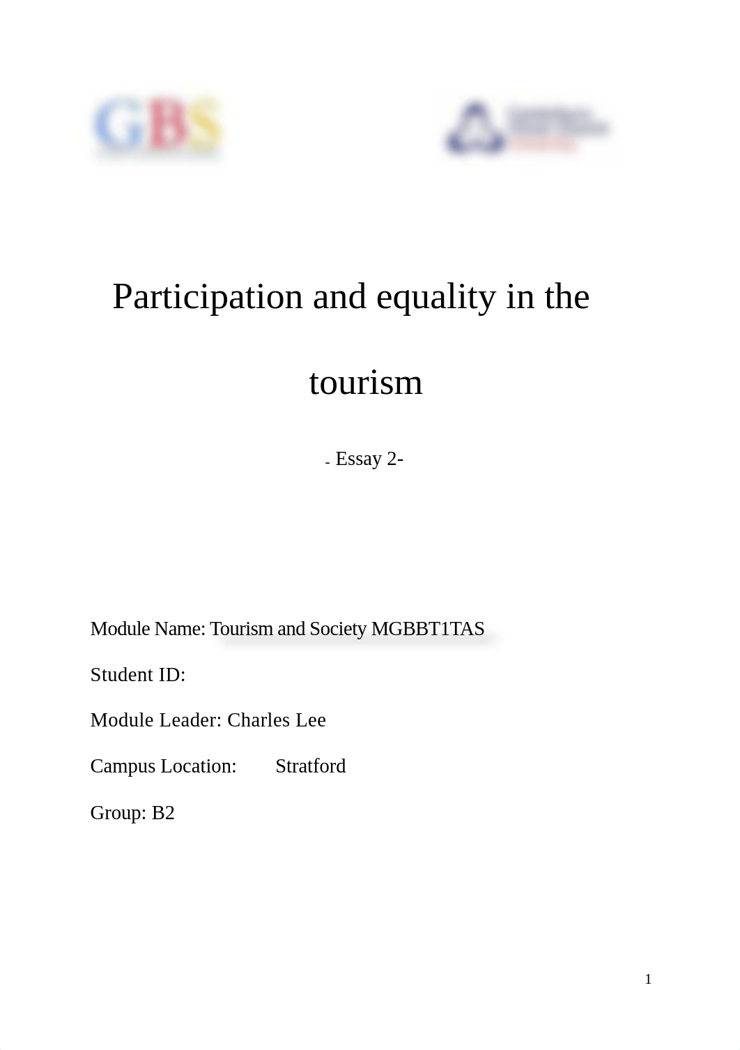 Tourism and Society (MGBBT1TAS) Essay 2 -Vasilka.docx_dvamziihp8z_page1