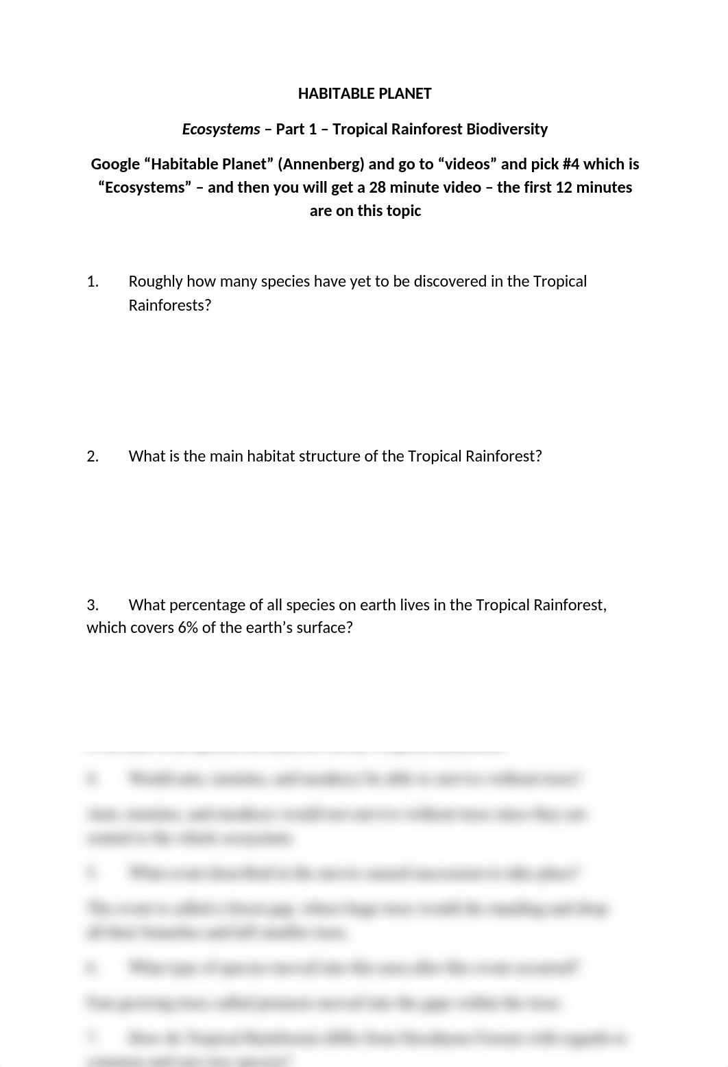 Assignment 5A - Tropical Rainforest Diversity - Ecosystems Part 1 - Habitable Planet (1).docx_dvbffthn2vu_page1