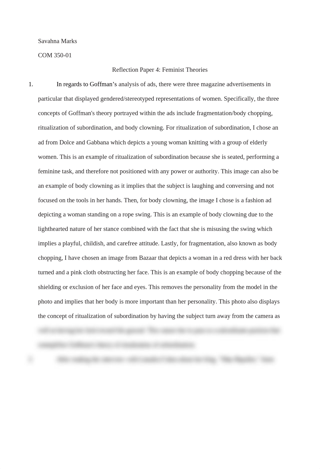 COM 350_ Reflection Paper 4 - Feminist Theories (2).docx_dvbnh32gnwm_page1