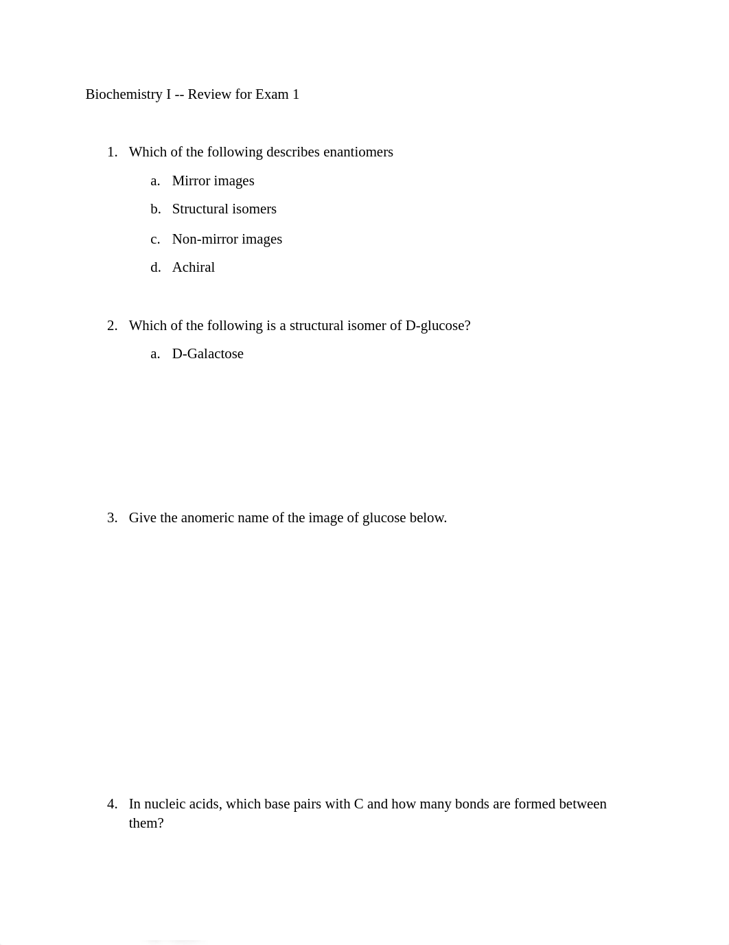 Biochemistry I Review for Exam 1.pdf_dvby3q05i18_page1