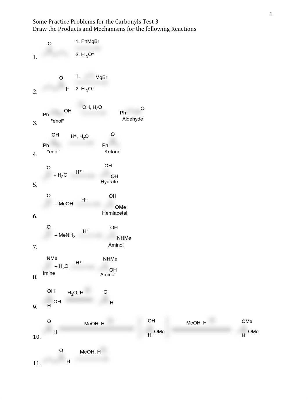 Test 3 Carbonyls Mechanisms Practice-Compressed_dvchbnnu42o_page1