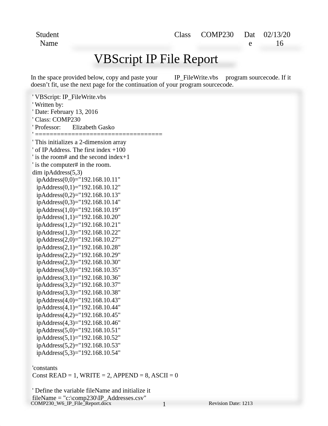 Kaosism COMP230_Wk6_Report_dvci1uoucwi_page1