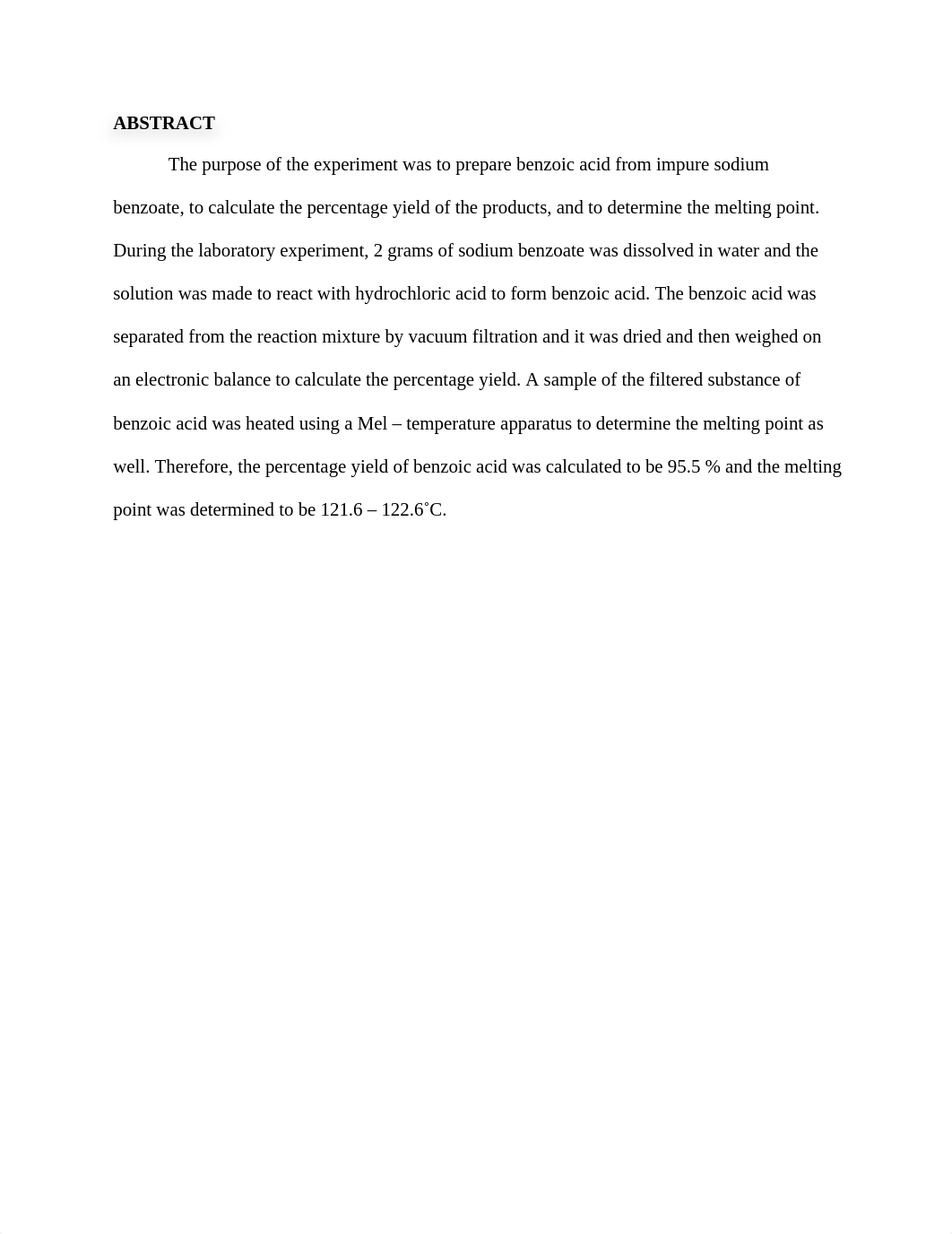 Synthesis of Benzoic Acid Lab Report.docx_dvcszy9ibeq_page2