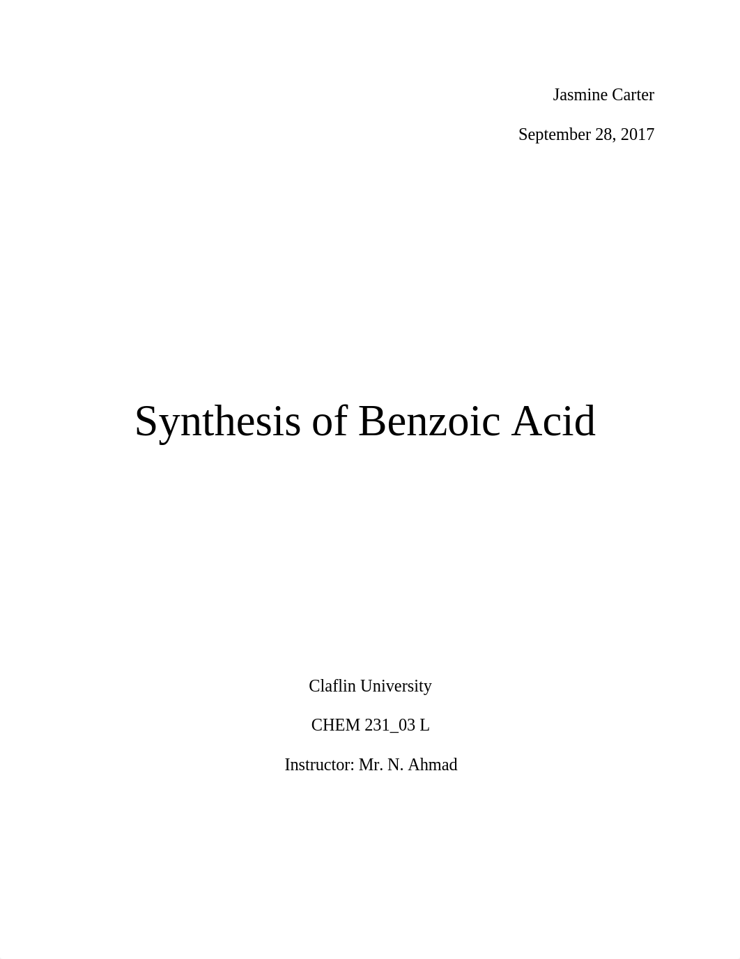 Synthesis of Benzoic Acid Lab Report.docx_dvcszy9ibeq_page1