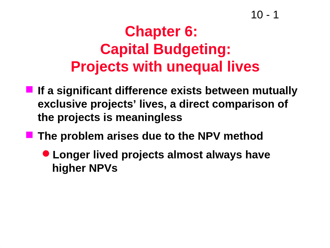 lecture capital budeting - projects of unequal lives.pptx_dvdbnet59j2_page1