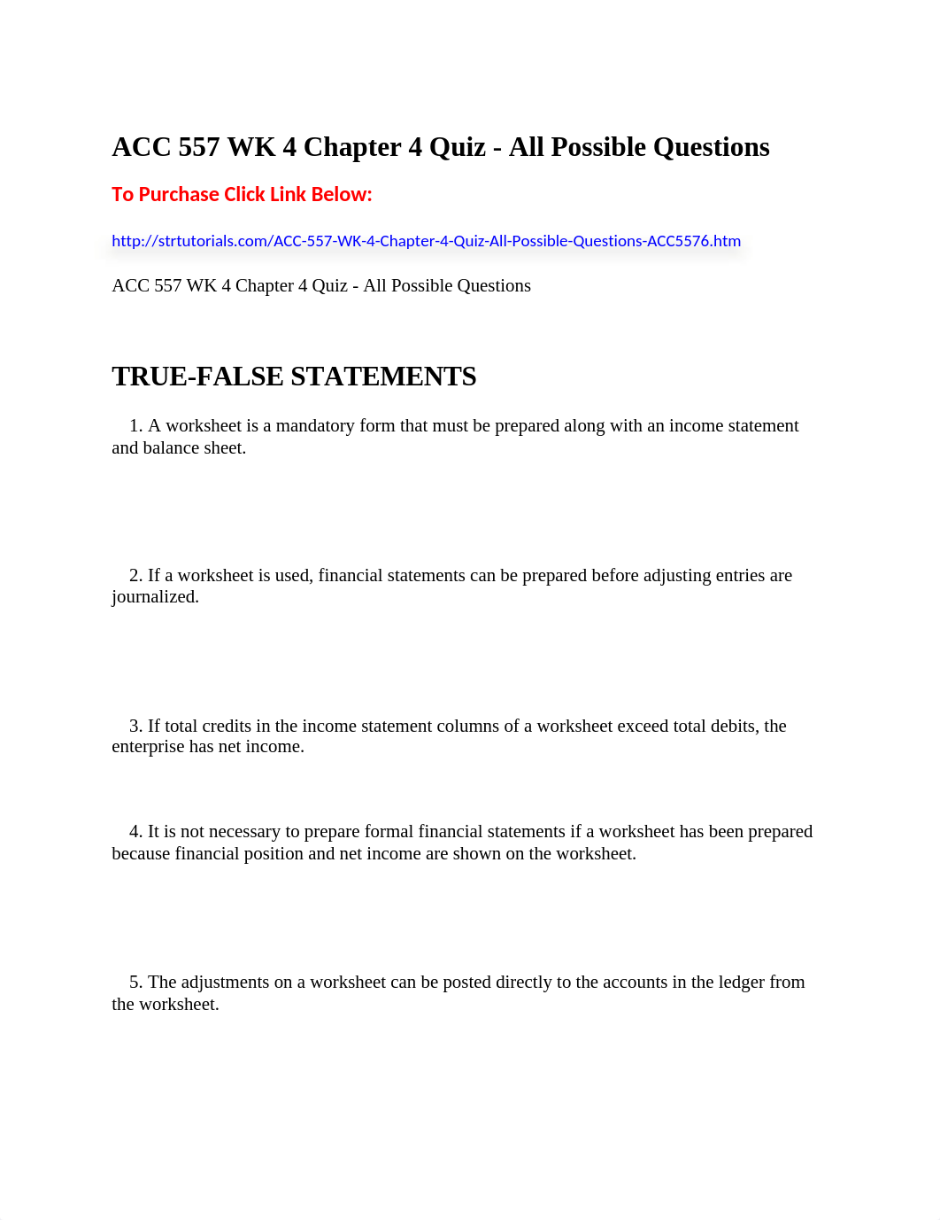 ACC 557 WK 4 Chapter 4 Quiz - All Possible Questions_dve3y27tti4_page1