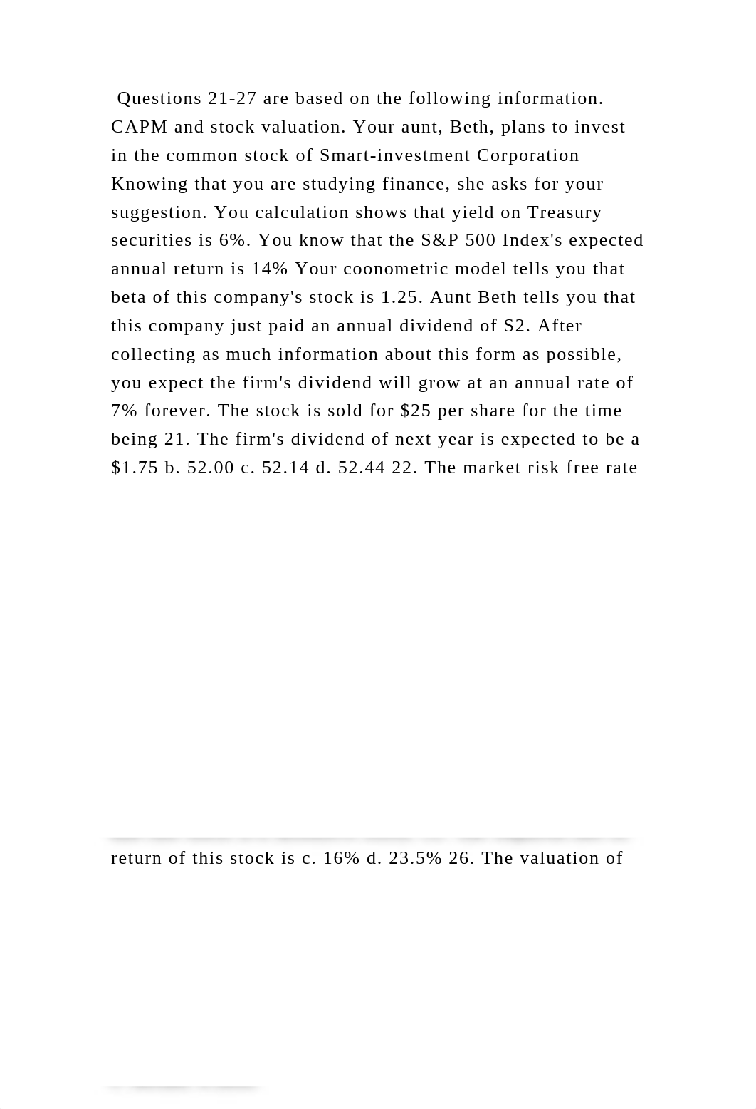 Questions 21-27 are based on the following information. CAPM and stoc.docx_dve6e4sk9an_page2