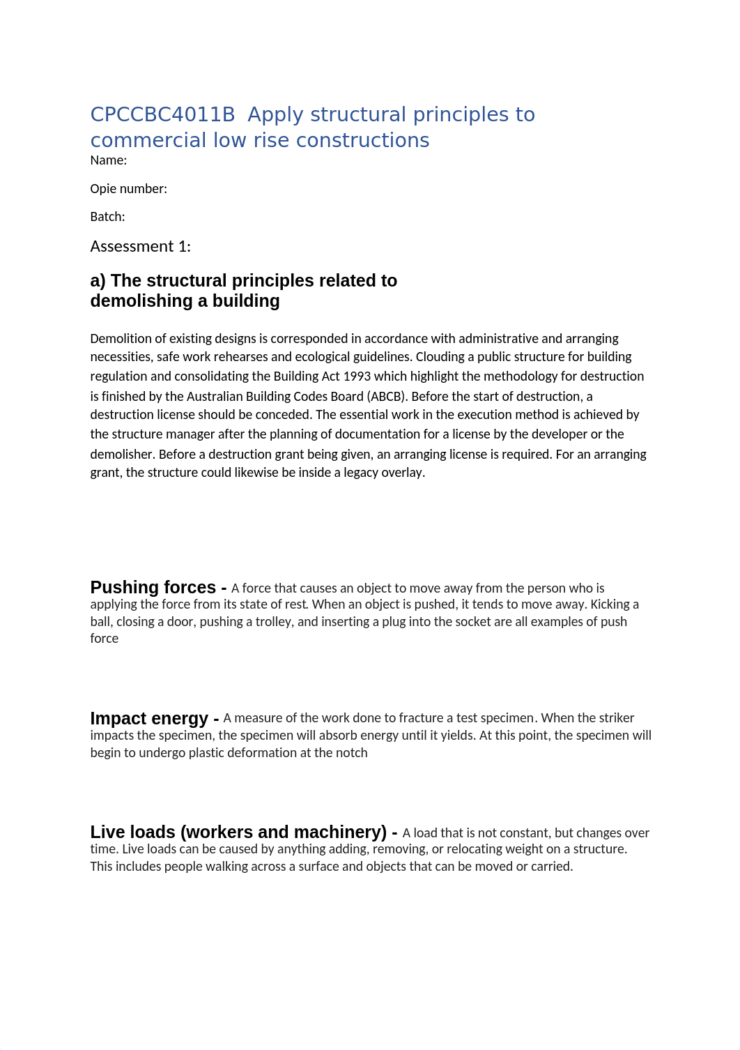 CPCCBC4011B  Apply structural principles to commercial low rise constructions.docx_dvep0zxe30b_page1