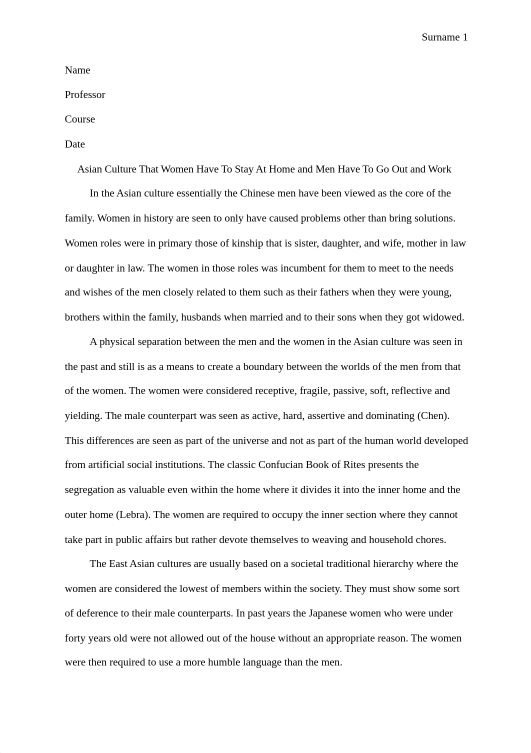 Asian culture that women have to stay at home and men have to go out and work to take care of the fa_dvf72065q6n_page1