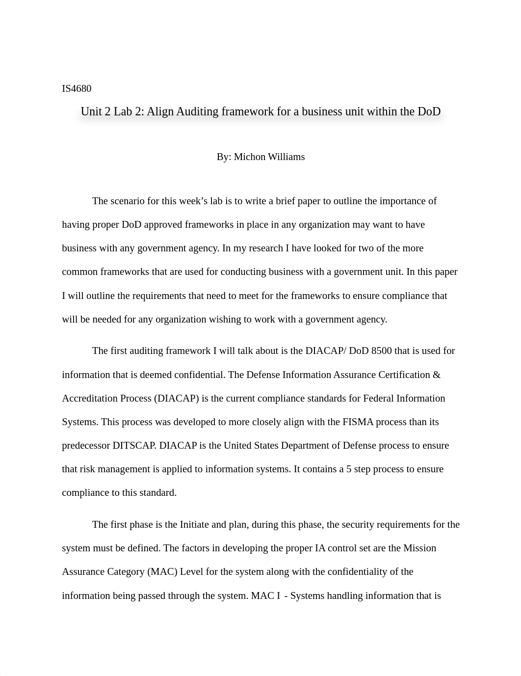 Unit 2 Lab 2.2 Align Auditing Frameworks for a Business Unit within the DoD_dvfmyrr6fr3_page1