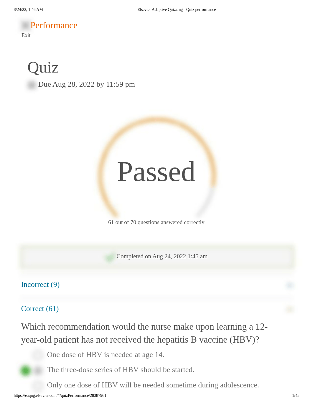 Elsevier Adaptive Quizzing - Quiz performance 34 CORRECT.pdf_dvgjmzvcare_page1