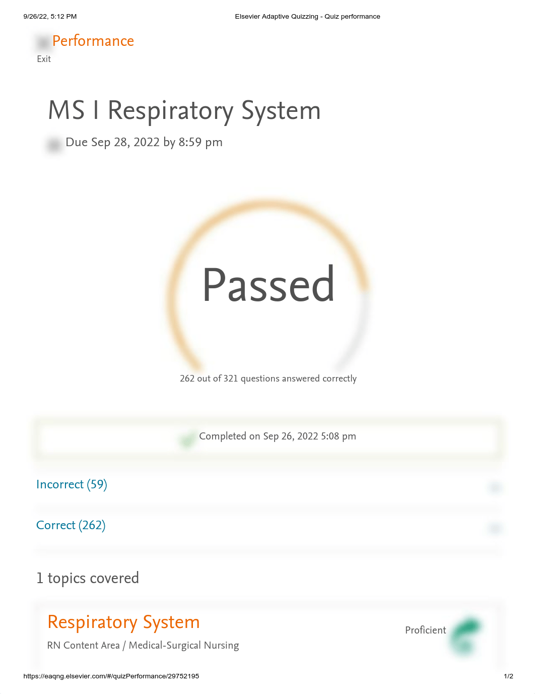 Elsevier Adaptive Quizzing - Quiz performance Respiratory.pdf_dvgofern5qc_page1