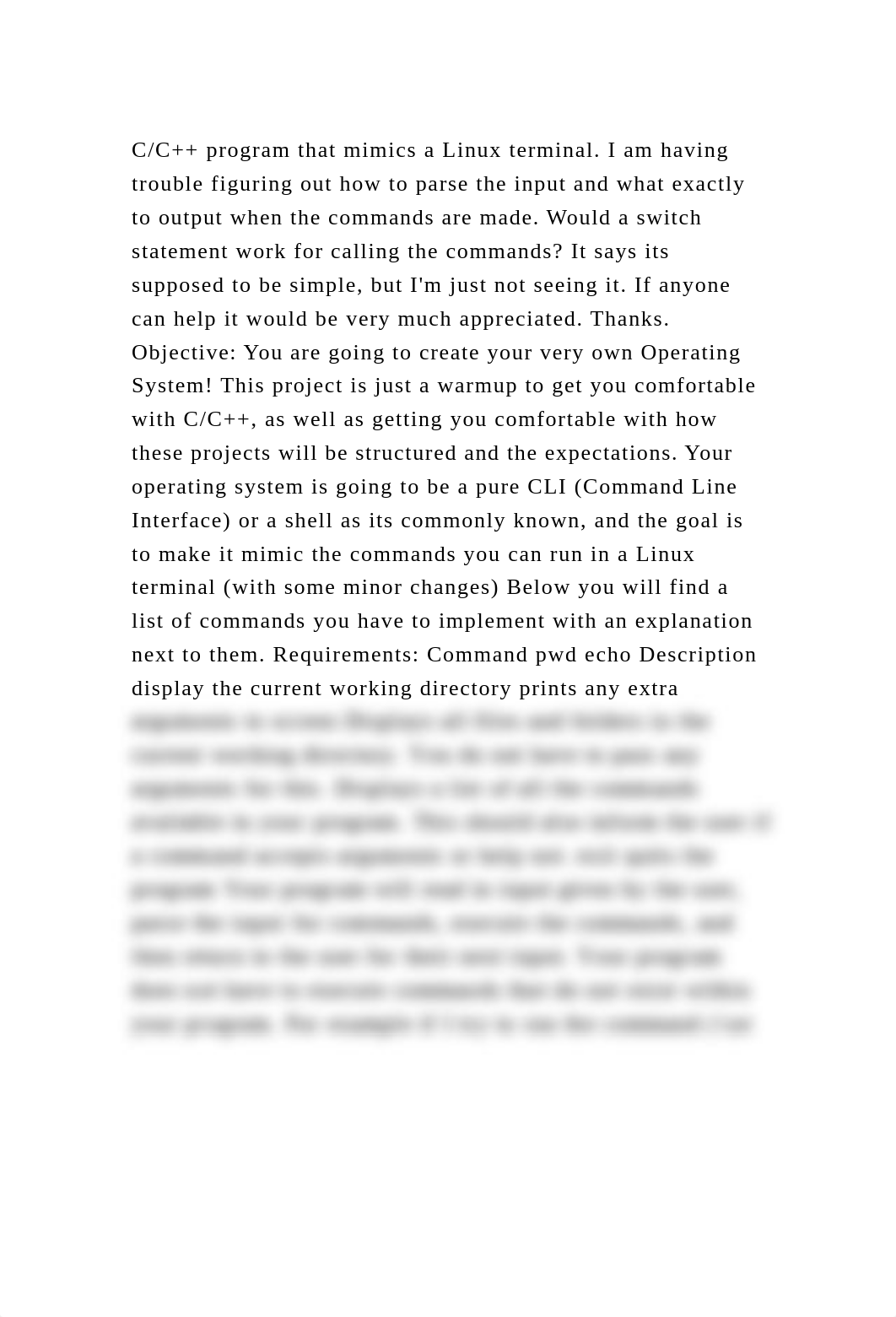 CC++ program that mimics a Linux terminal. I am having trouble figu.docx_dvhhgbbls3y_page1