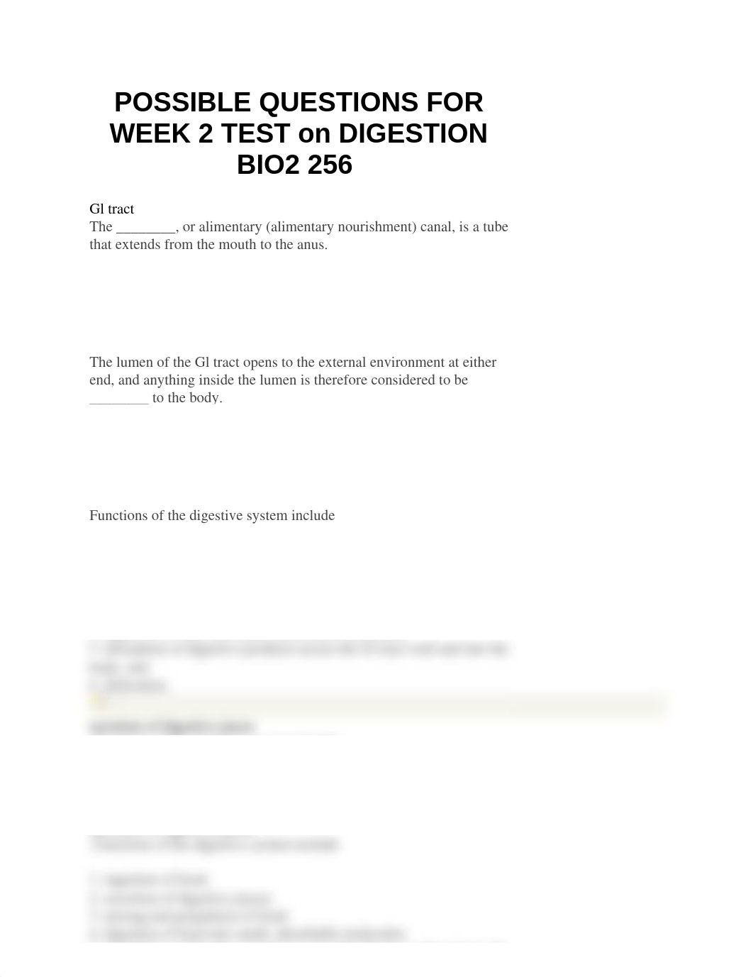 POSSIBLE QUESTIONS FOR WEEK 2 TEST on DIGESTION BIO2 256_dvhrybynvjy_page1