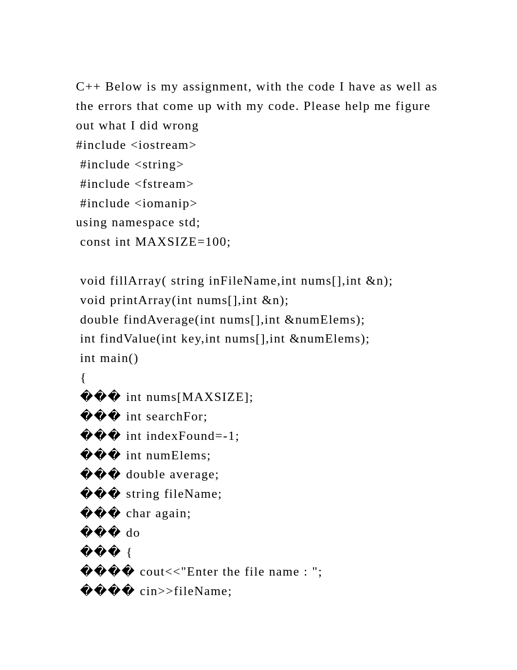 C++ Below is my assignment, with the code I have as well as the erro.docx_dvhw5g229yq_page2