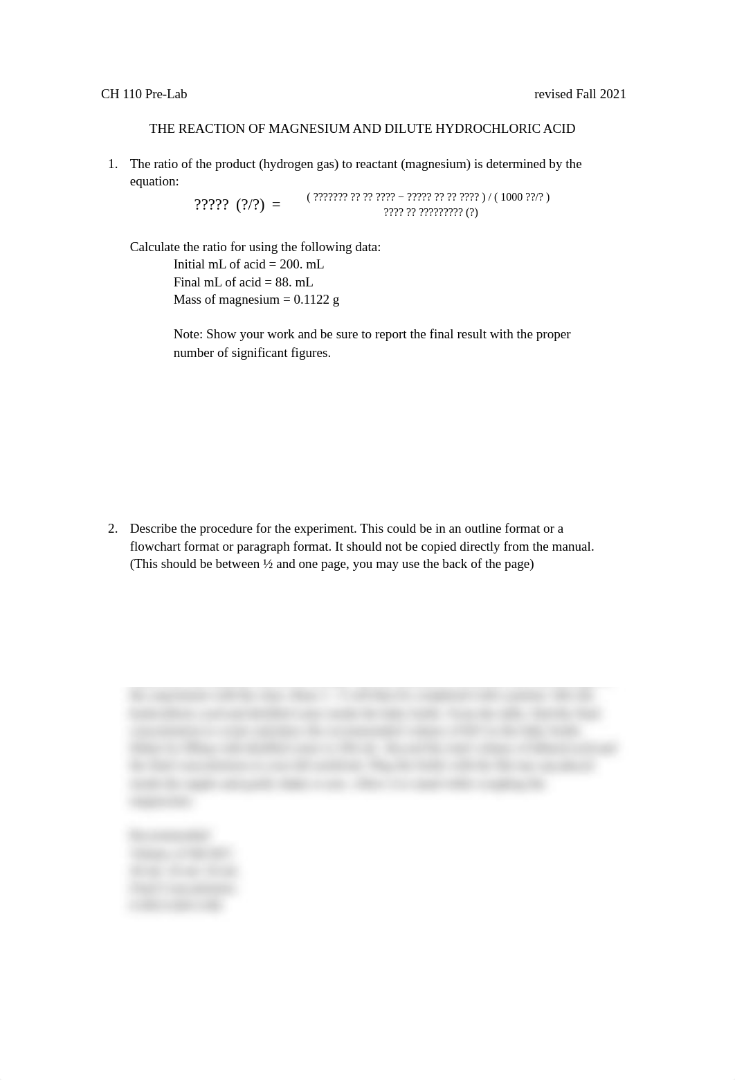 CH 110  Pre-Lab_ THE REACTION OF MAGNESIUM AND DILUTE HYDROCHLORIC ACID.pdf_dvi25jbkdo9_page1