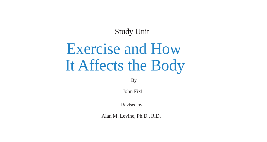 Study Unit Exercise and How It Affects the Body_dvixo89xtvs_page1