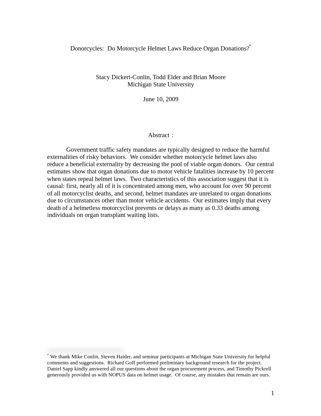 Dickert-Conlin, Edler and Moore (2009) - Do Motorcycle Helmet Laws Reduce Organ Donations?_dvj4c0uijsh_page1