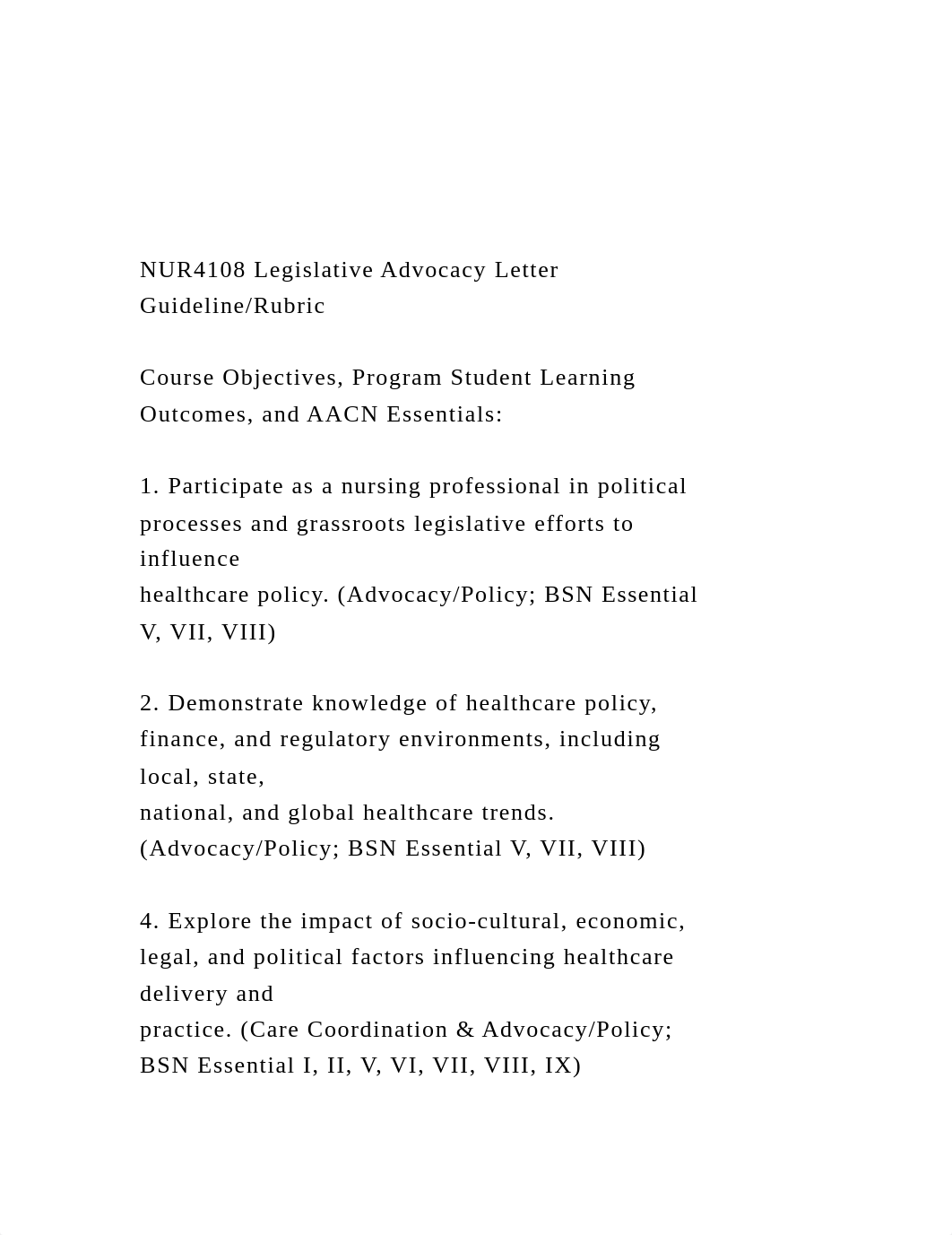 NUR4108 Legislative Advocacy Letter  GuidelineRubric Co.docx_dvjtt4x6uto_page2