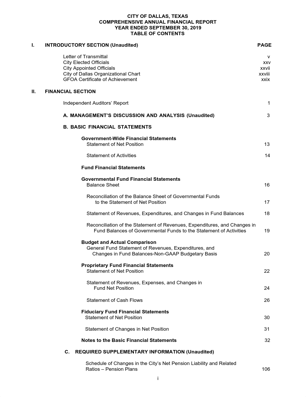 FY19 City of Dallas CAFR.pdf_dvjue0kzk15_page5