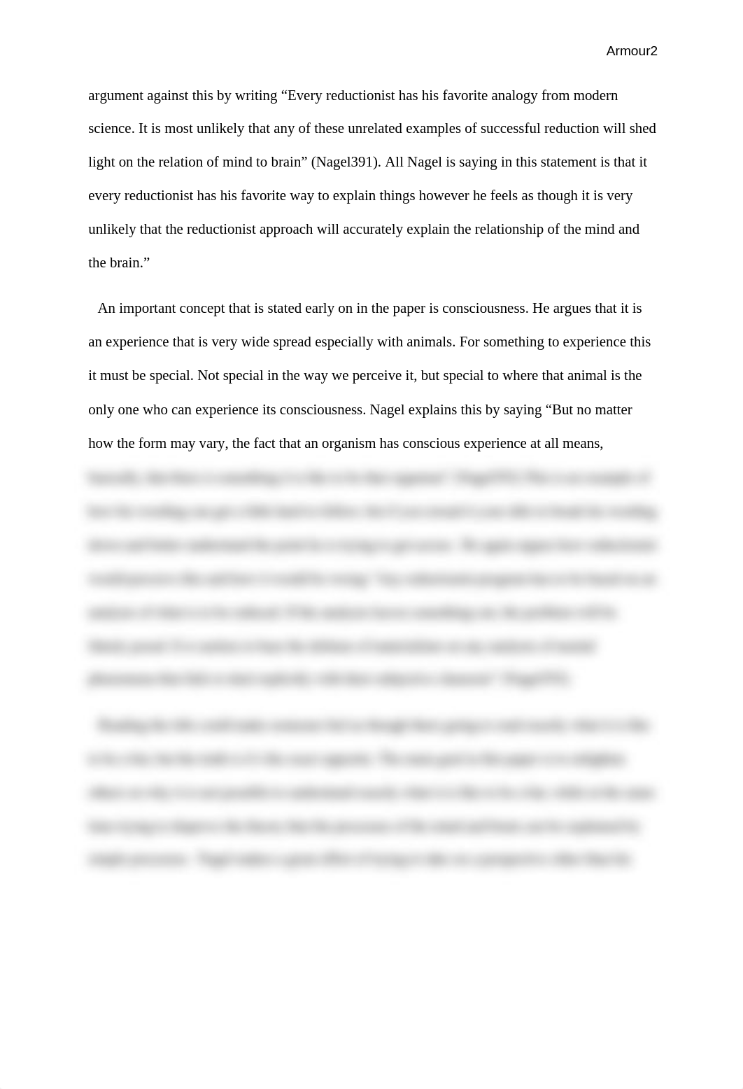 Nothing But Human: Thomas Nagel's Reflection of The Materialist Theories of The Mind - Essay_dvjwa9wlahz_page2