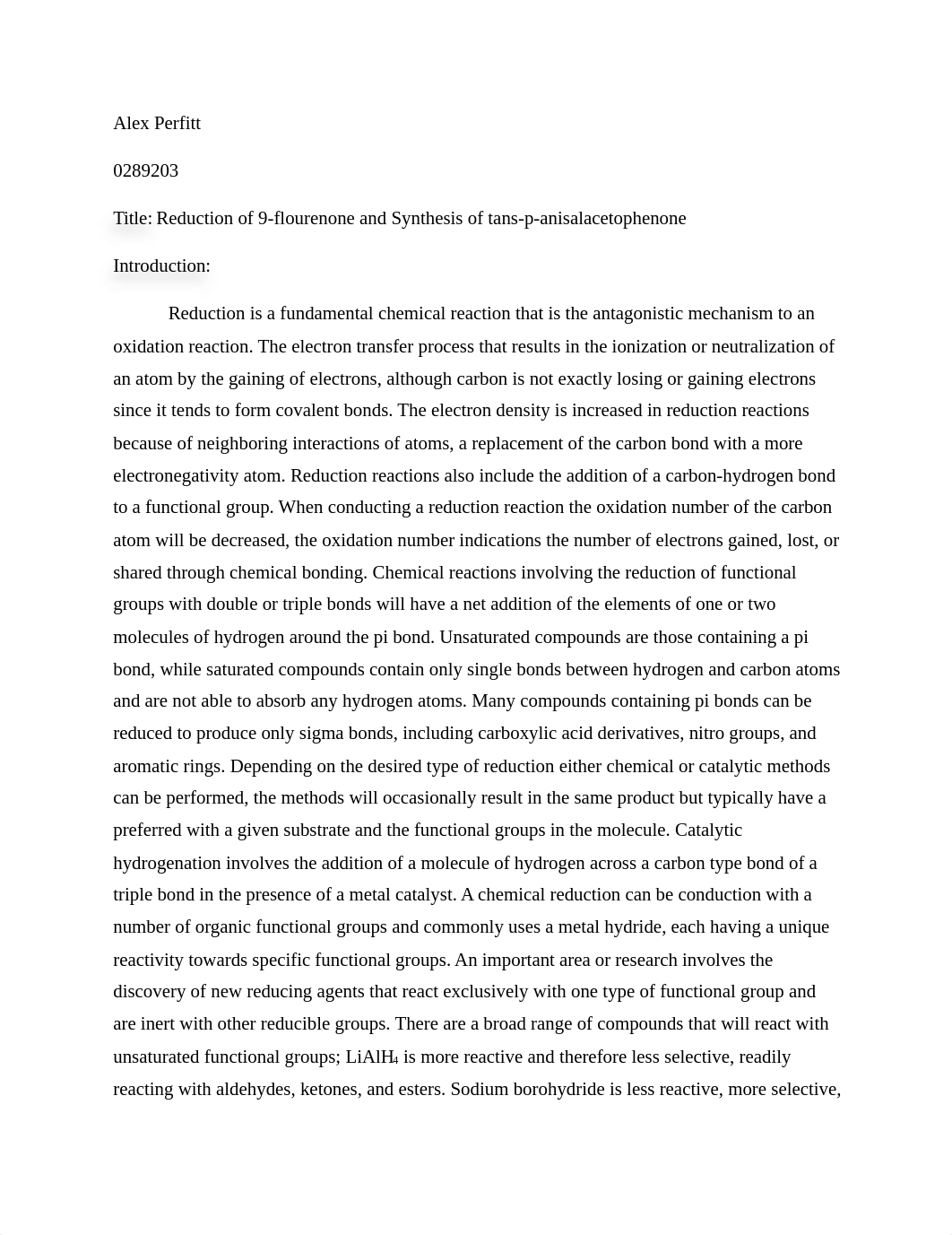 Reduction of 9-flourenone and Synthesis of trans-p-anisalacetophenone.docx_dvjzbnnxmv6_page1