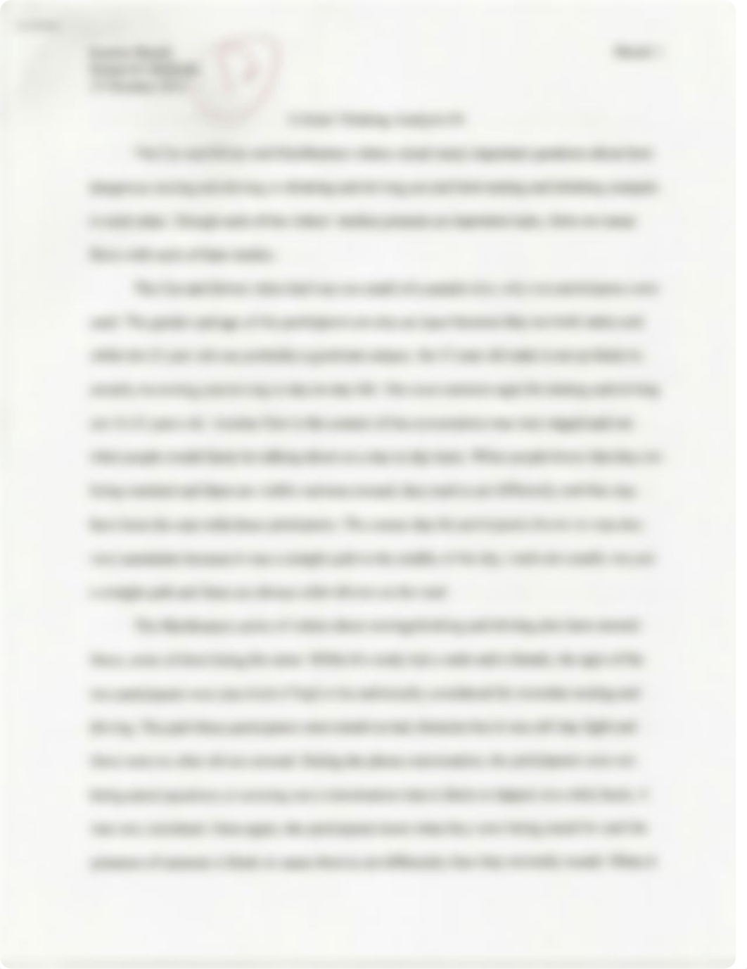 Title: Critical Thinking Analysis #4 Content: analysis of multiple Texting and Driving research expe_dvk6wf1uwso_page1