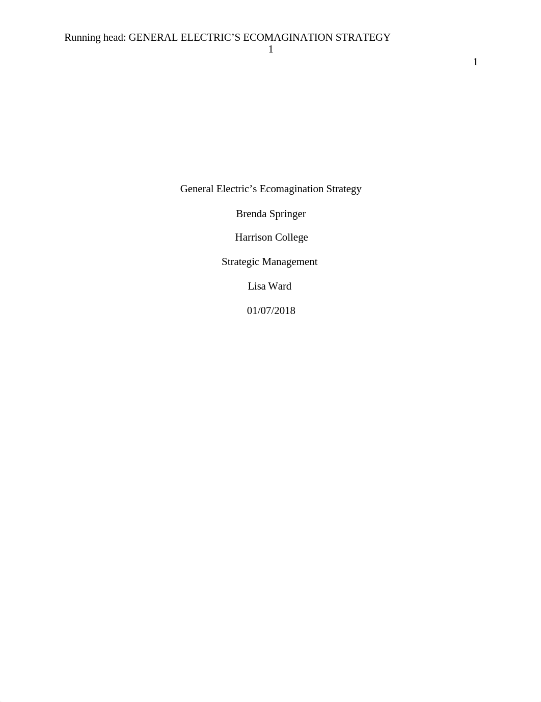 Springer_B_Week 1_General Electric's Ecomagination Strategy.docx_dvkauh2ysut_page1