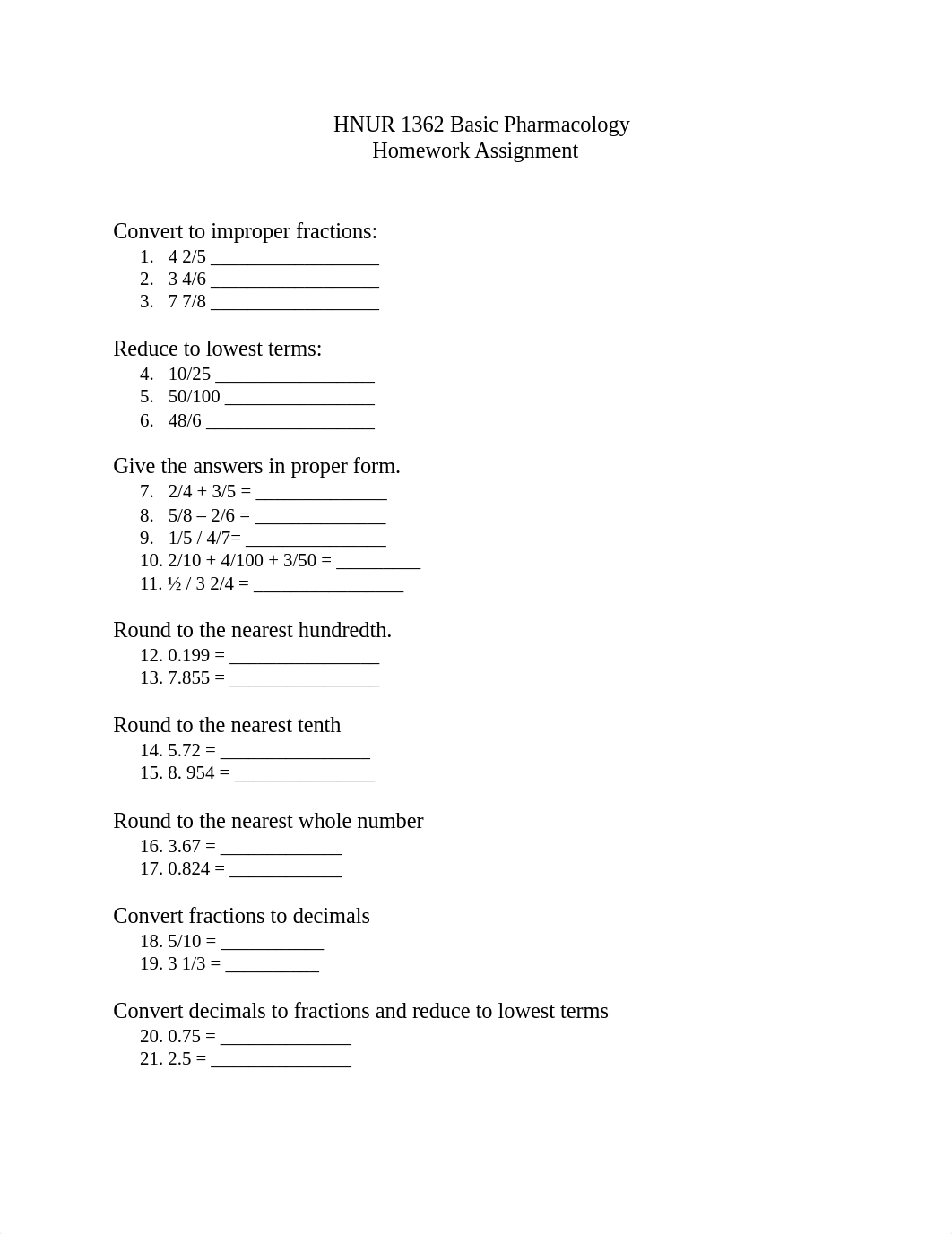 HNUR 1362 Basic Pharmacology Homework assignment # 2.docx_dvkfifd3v3q_page1