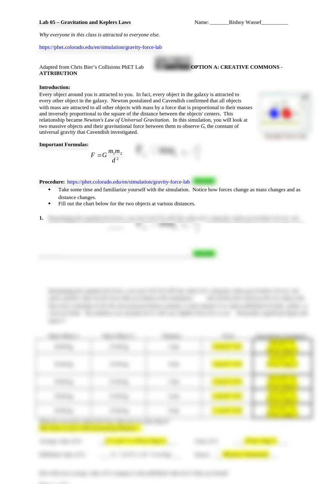 Bishoy Wassef - Lab 05 - Gravitation and Keplers Laws(1).docx_dvl00ojmqk8_page1