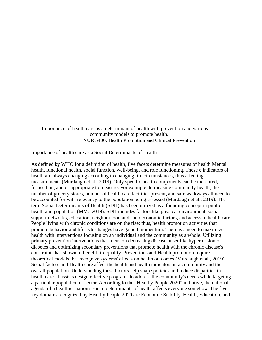 Importance of health care as a determinant of health with prevention and various community models to_dvlo61ox52a_page1