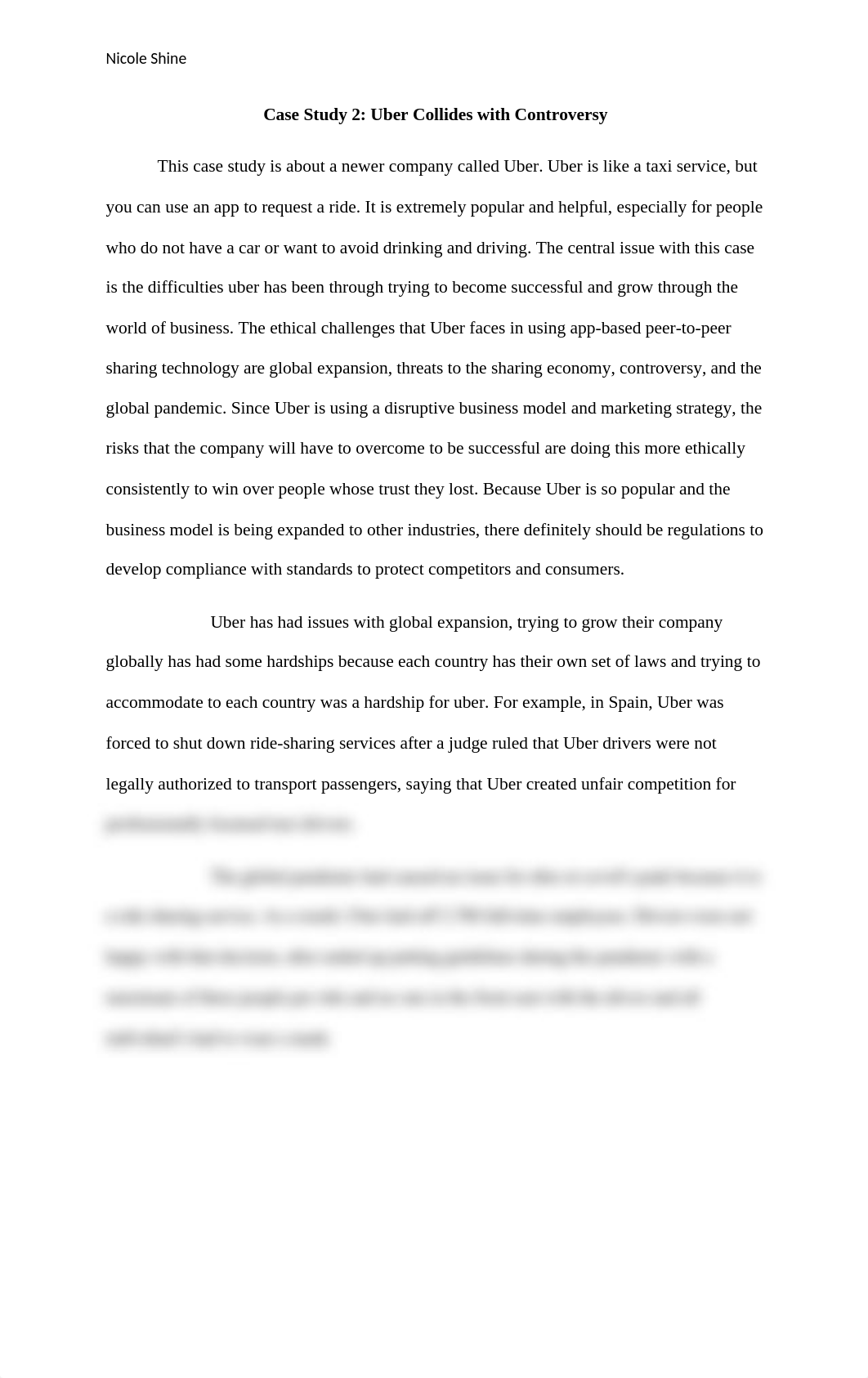 Case Study 2 Uber Collides with Controversy Nicole Shine.docx_dvls50z76tz_page1