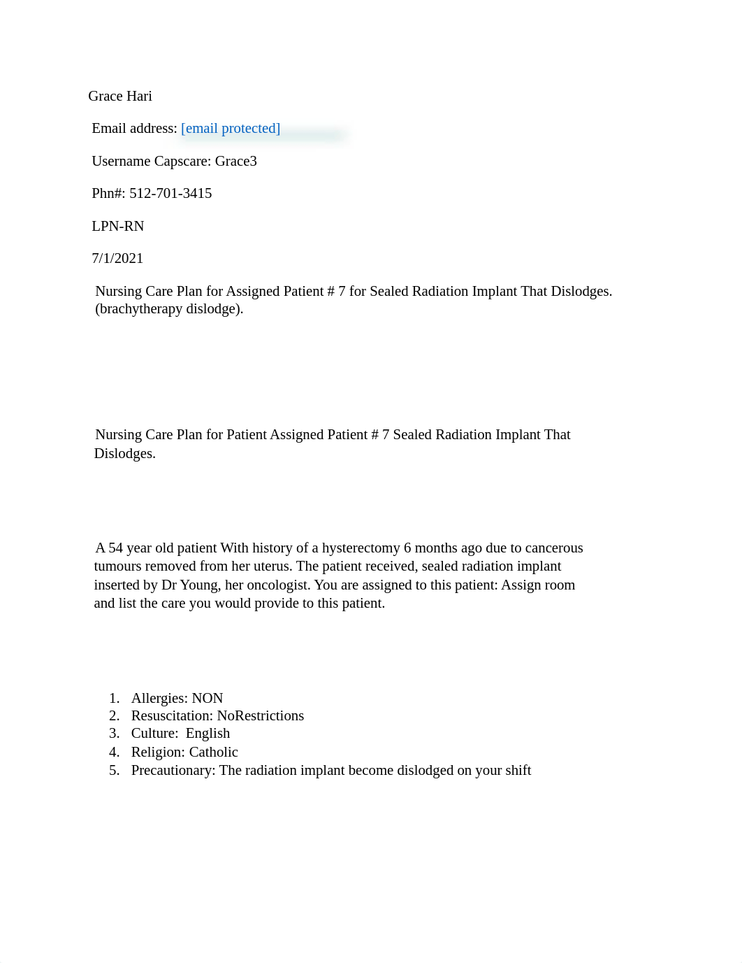 Assigned Patient # 7 NCP for Sealed Radiation Implant That Dislodges. (brachytherapy dislodge)..pdf_dvme3k0gqdd_page1