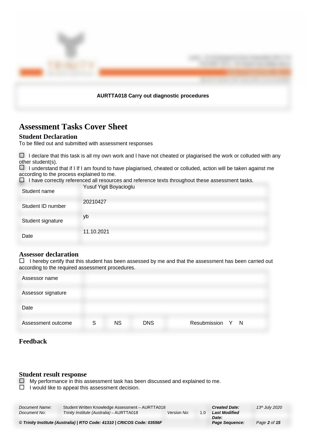 AURTTA018yyy_Assessment 1_Written Knowledge Questions_V2.docx_dvmjq2piyjl_page2