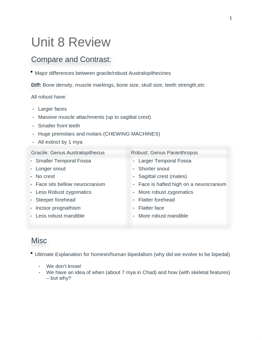 ANTH 2301 - Review Unit 8 - Chapt 7 - Hominin Origins .docx_dvn3ptsgvgx_page1