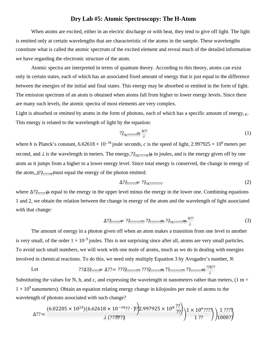 20. Dry Lab 5 - Atomic Spectroscopy - The H-Atom (1).pdf_dvn3z6wwlea_page1