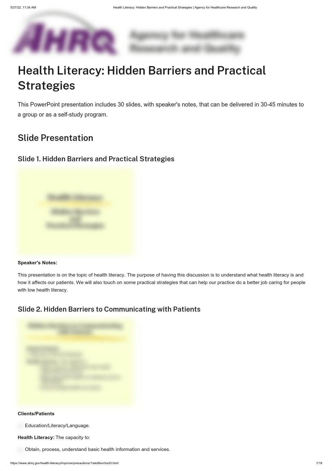 Health Literacy_ Hidden Barriers and Practical Strategies _ Agency for Healthcare Research and Quali_dvn9f3ke40v_page1