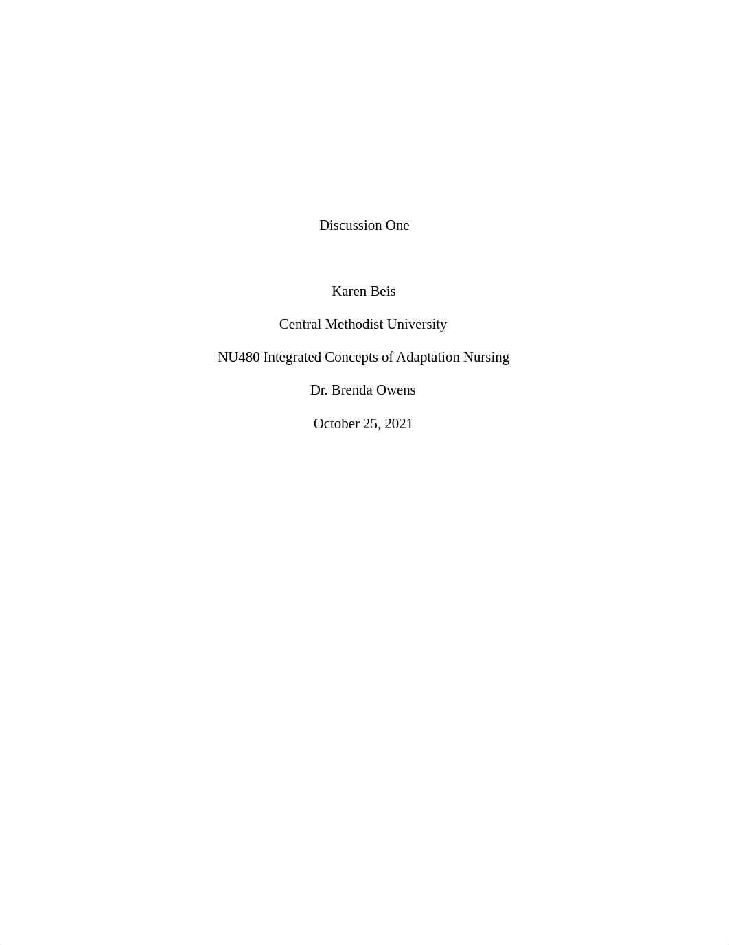 NU480 Integrated Concepts of Adaptation Nursing Dr Owens Title Page and Reference.docx_dvo0ajydnl6_page1