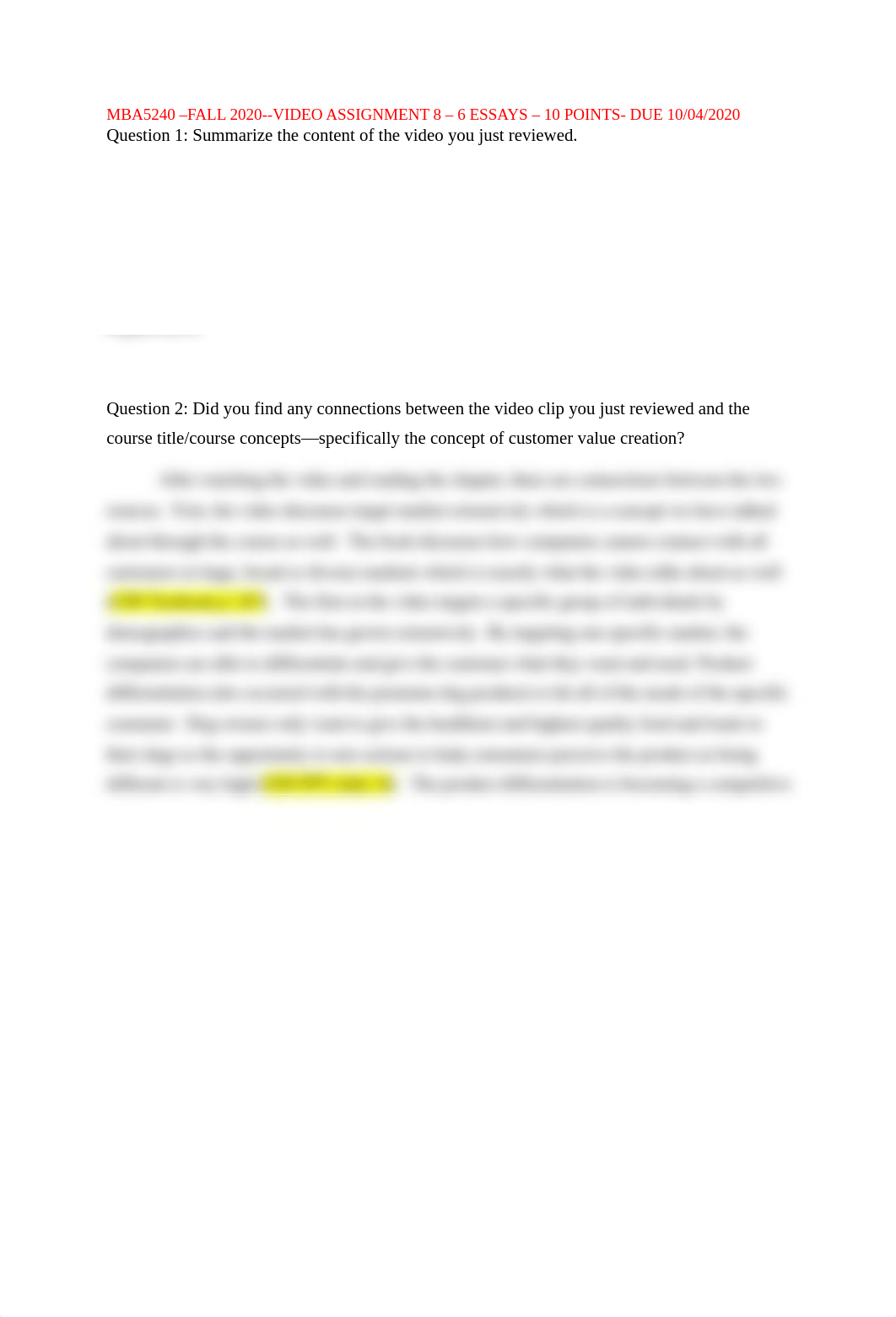 MBA5240 -FALL 2020--WEEK 6--VIDEO ASSIGNMENT 8 - 6 ESSAYS - 10 POINTS-- Victoria Moreland.docx_dvpecve1yee_page1