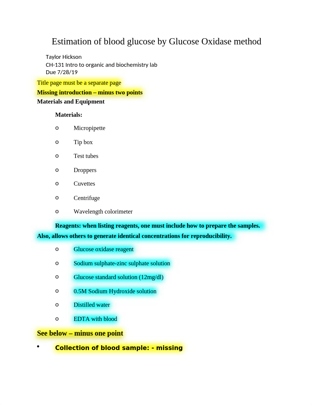 Estimation of blood glucose by Glucose Oxidase method Taylor Hickson.rtf_dvpfz0gfhwm_page1