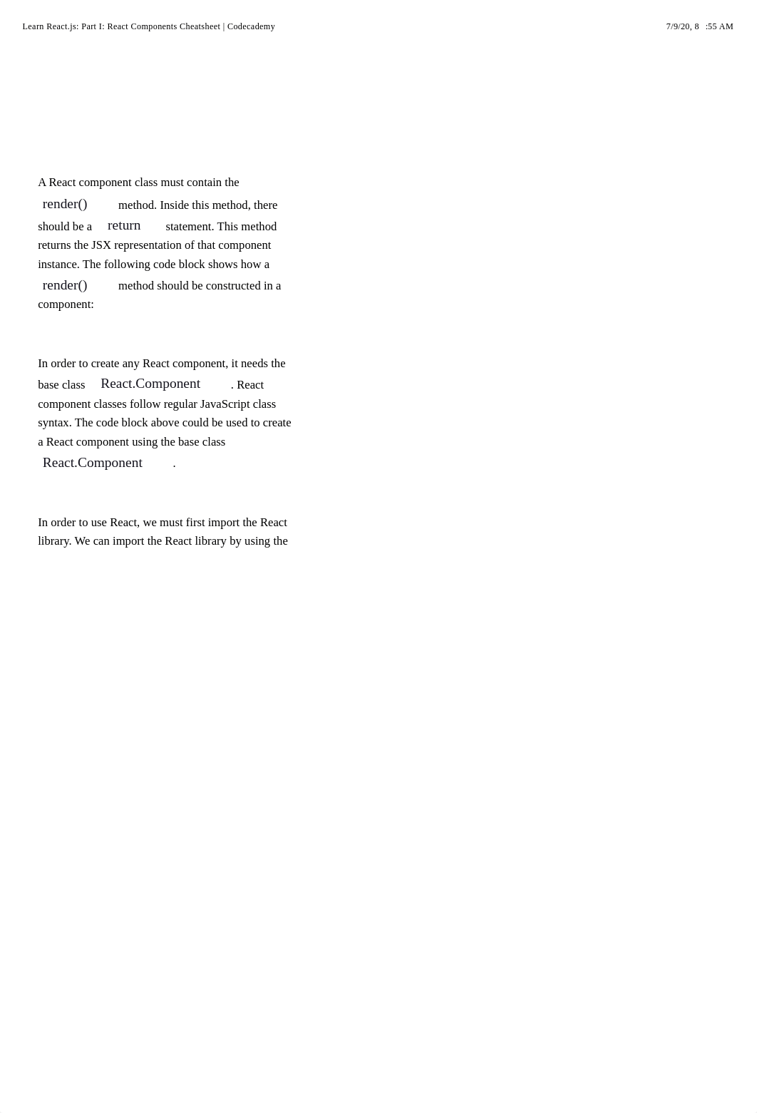 Learn React.js: Part I: React Components Cheatsheet | Codecademy.pdf_dvqe3wbcgyz_page1