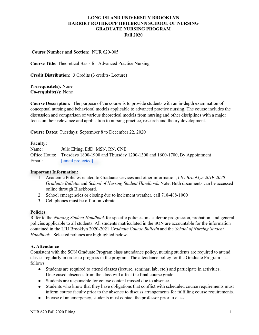 NUR 620 Theoretical Basis for Advanced Practice Nursing syllabus Fall 2020 elting (2).pdf_dvredotedcn_page1