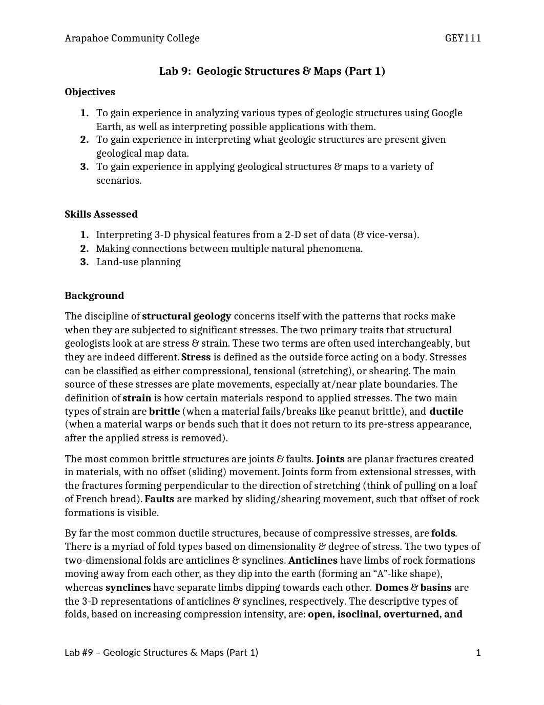 Lab #9 - Geological Structures & Maps (Part 1).docx_dvrh4n2ehi7_page1