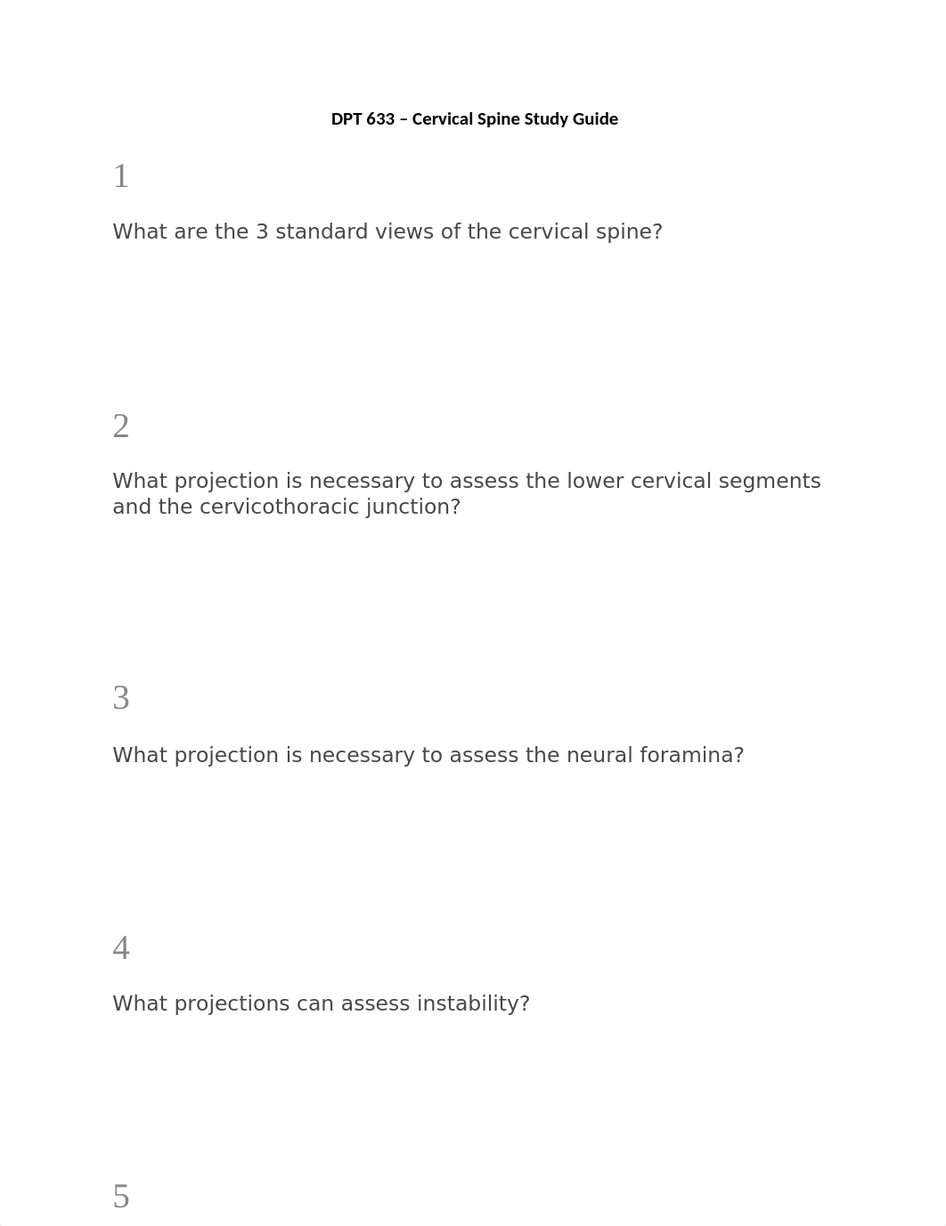 DPT 633 - Cervical Spine Study Guide.docx_dvrk8ajdw9u_page1